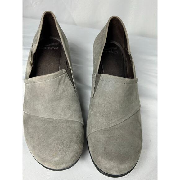 Dansko Rosaline Wedge Gray Leather Clog/Shoe size 37career business casual - Picture 8 of 9